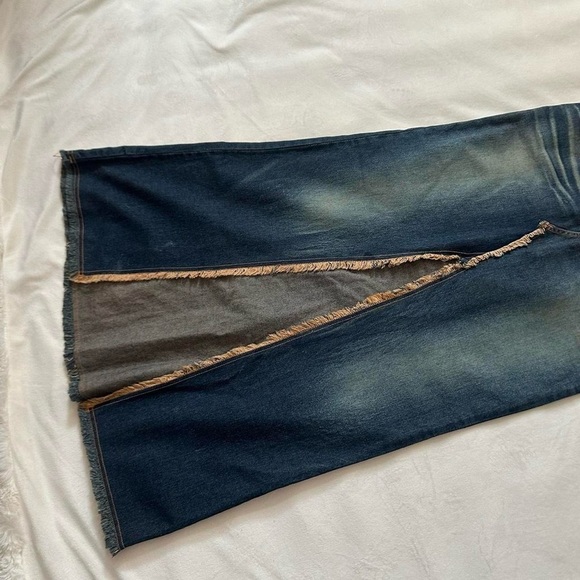 Insane y2k Denim Open Front Maxi Skirt By XoXo Size 3/4 - Picture 5 of 8